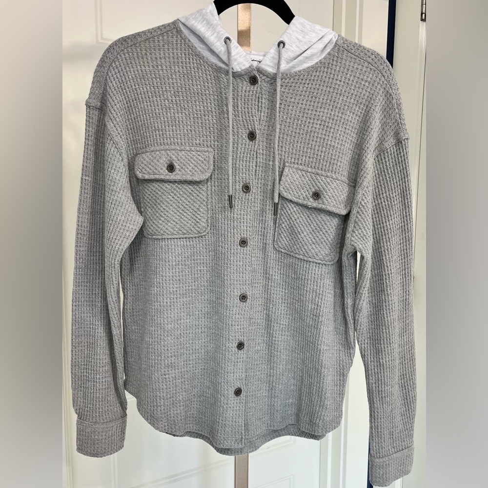 Hippie Rose Gray Hooded Cardigan
